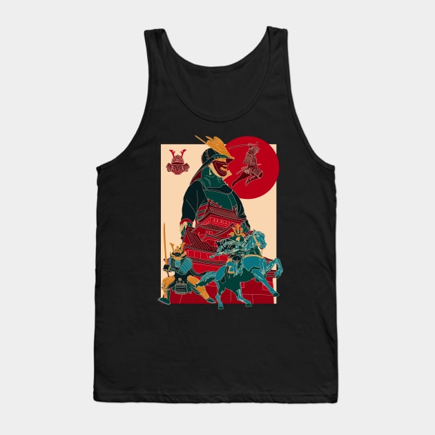 Samurai Warrior - Japanese Art Tank Top by Sachpica